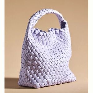 Mini Woven Faux Leather Tote